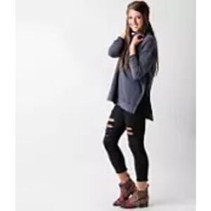 Free People / French terry sweatshirt in Washed Black / sz S